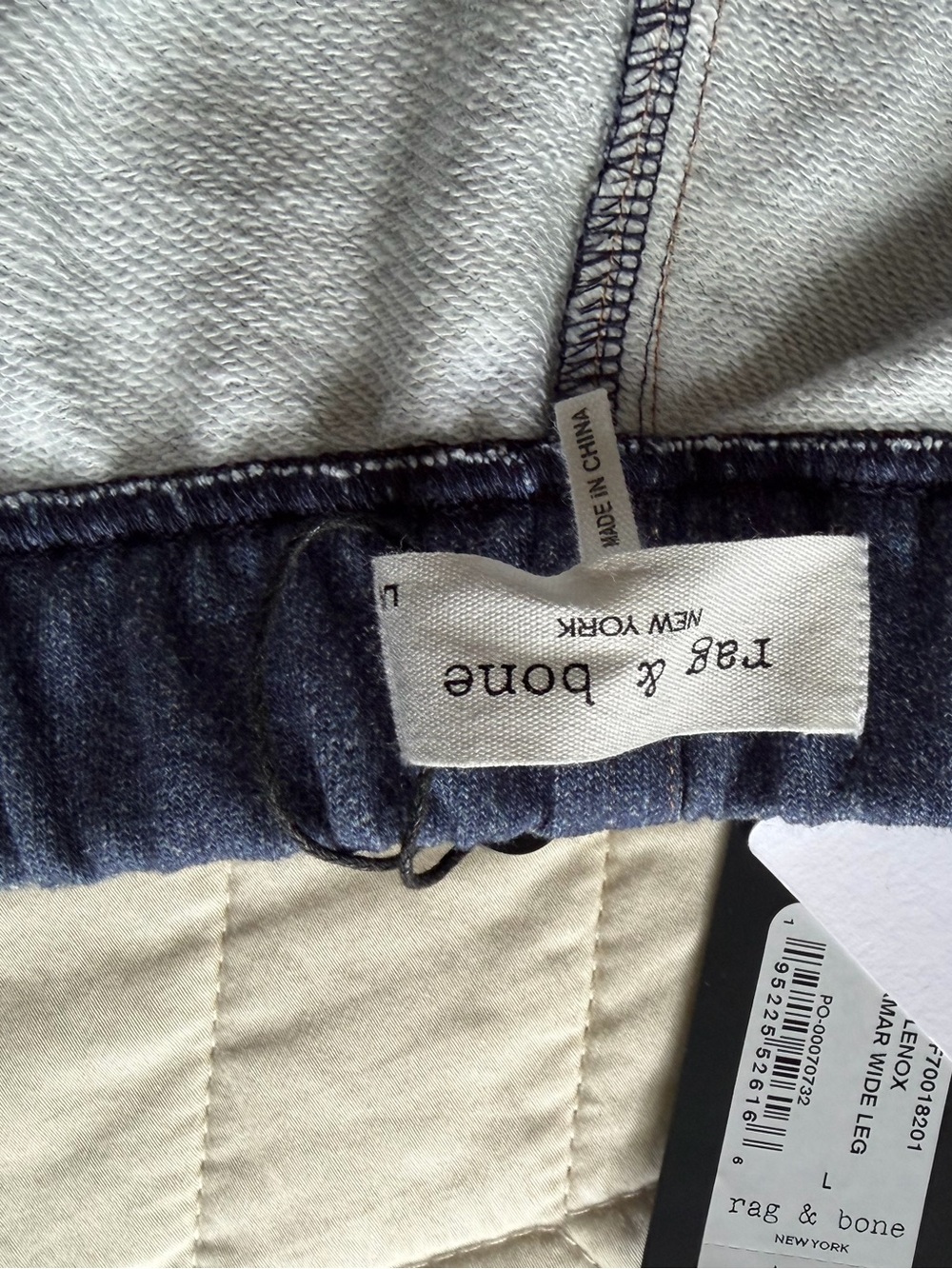 Wide Leg Rag and Bone Blue Sweat pant Jeans NWT - Picture 2 of 9